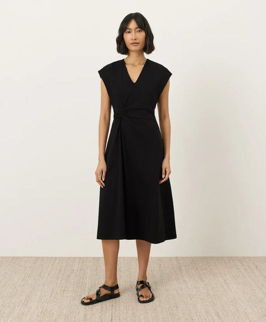 fit & flare v-neck twist dress
