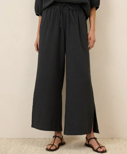 clearance coastal double gauze split hem pant