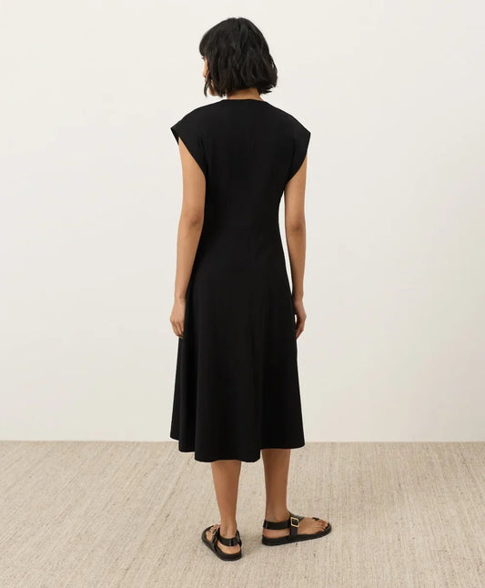 fit & flare v-neck twist dress