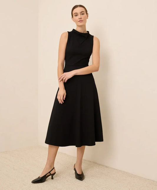 clearance fit & flare cowl neck dress